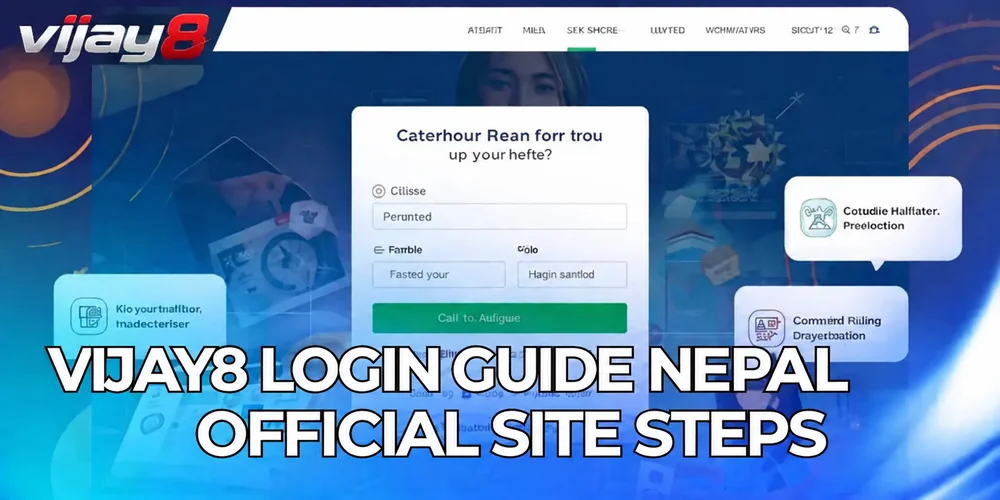 vijay8 login screen on desktop showing sign in fields, username, password, and Nepali player accessing the official site homepage